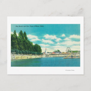 Carte Postale Vue sur la plage et la jetée de la ville