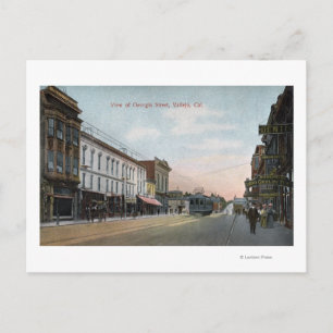 Carte Postale Vue sur la rue Georgia avec voiture de rue