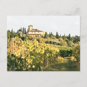 Carte Postale Vue sur la Toscane Chianti Vineyard Villa