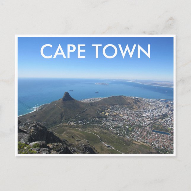 Carte Postale vue sur la ville du cap (Devant)