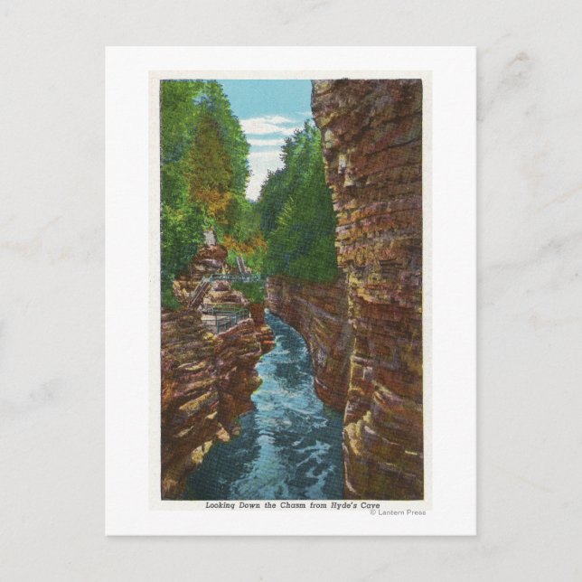 Carte Postale Vue sur le chaos Ausable de la grotte de Hyde (Devant)