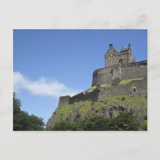 Carte Postale Vue sur le château d'Édimbourg, Édimbourg, Ecosse, (Devant)