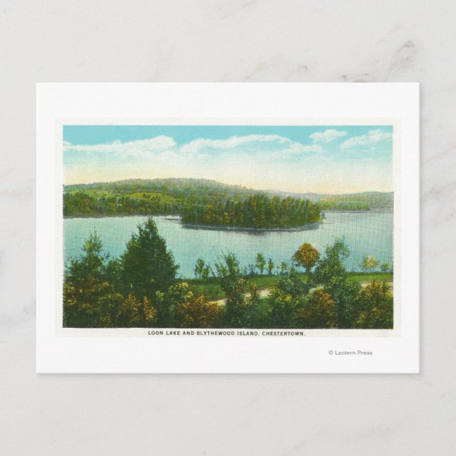 Carte Postale Vue sur le lac Loon et Blythewood Island (Devant)