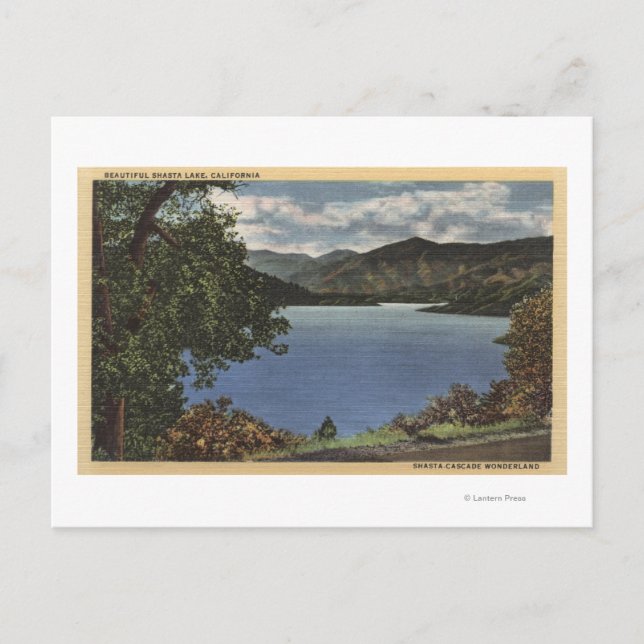 Carte Postale Vue sur le magnifique lac Shasta (Devant)