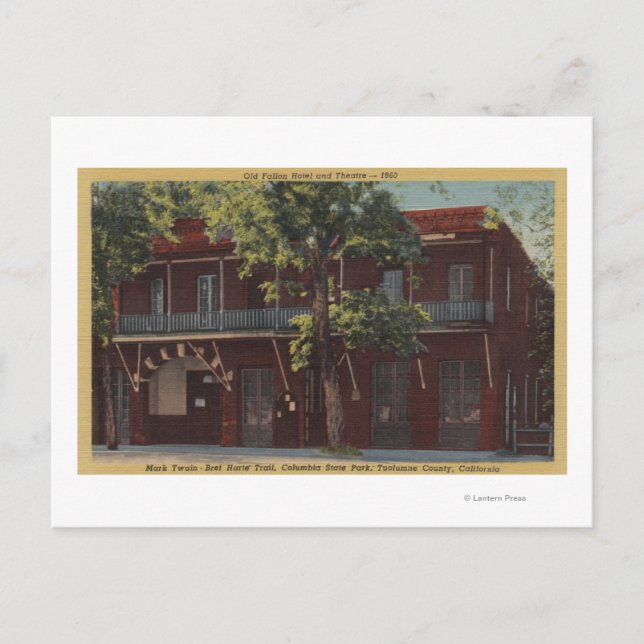 Carte Postale Vue sur le Old Fallon Hotel & Theater (1860) (Devant)