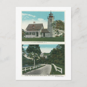 Carte Postale Vue sur le phare du lac Champlain