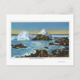 Carte Postale Vue sur le Surf le long du rocher
