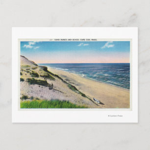 Carte Postale Vue sur les dunes de sable et la plage
