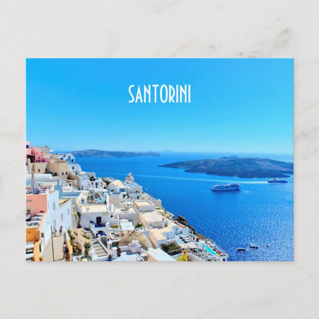 Carte Postale Vue sur les îles grecques de Santorin (Devant)