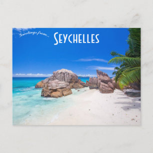 Carte Postale Vue sur une plage aux Seychelles