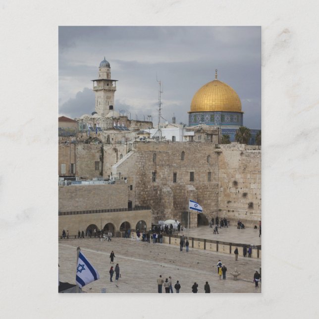 Carte Postale Vue sur Western Wall Plaza, en fin d'après-midi (Devant)