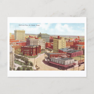 Carte Postale Vue vintage de Fort Worth, Texas, Skyline
