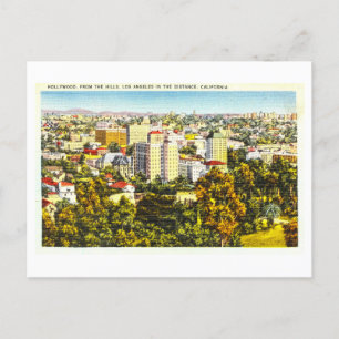 Carte Postale Vue vintage de Hollywood, Californie,