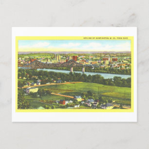 Carte Postale Vue vintage de Huntington, WV, Skyline