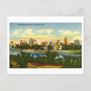 Carte Postale Vue vintage de la skyline de Dayton, Ohio