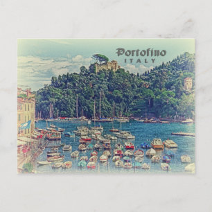 Carte Postale Vue vintage de Portofino, Italie