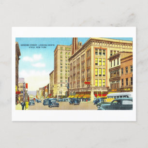 Carte Postale Vue vintage d'Utica, New York,