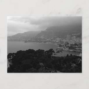 Carte Postale Vue vintage sur la côte de Monaco Monte Carlo