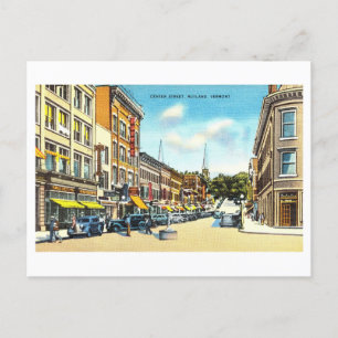 Carte Postale Vue vintage sur Rutland, Vermont,