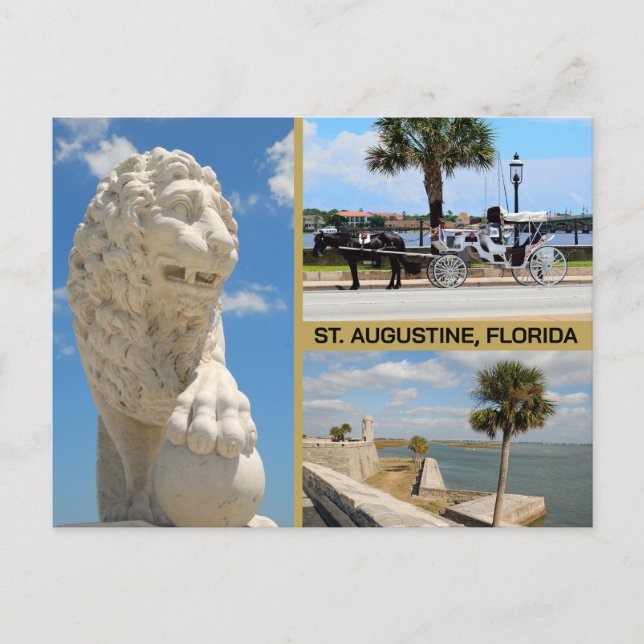 Carte Postale Vues de St. Augustine, Floride (Devant)