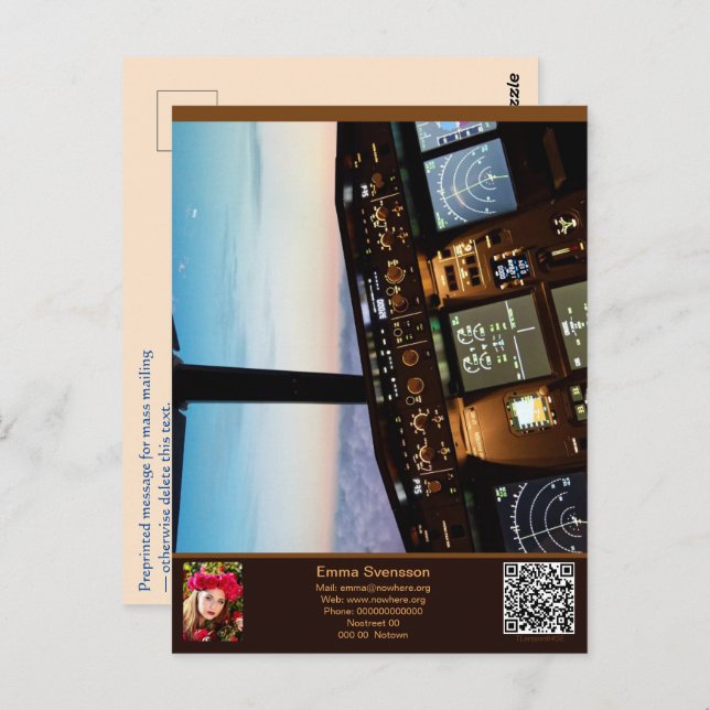 Carte Postale Vykort — Connect, Airplane (Devant / Derrière)