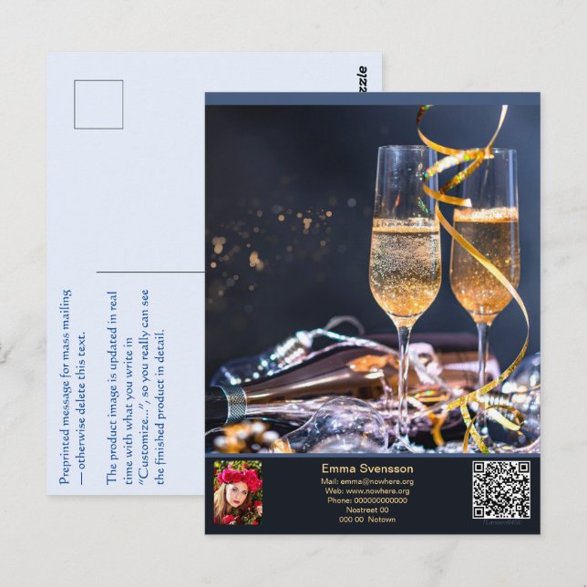 Carte Postale Vykort — Connect, Party (Devant / Derrière)