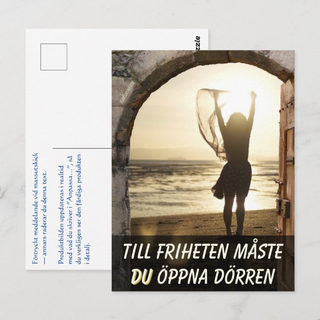 Carte Postale Vykort — Frihetens dörr (Devant / Derrière)