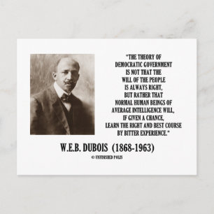 Carte Postale W.E.B. Dubois Théorie Du Gouvernement Démocratique