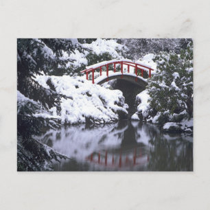 Carte Postale WA, Seattle, pont Moon et étang après l'hiver 2