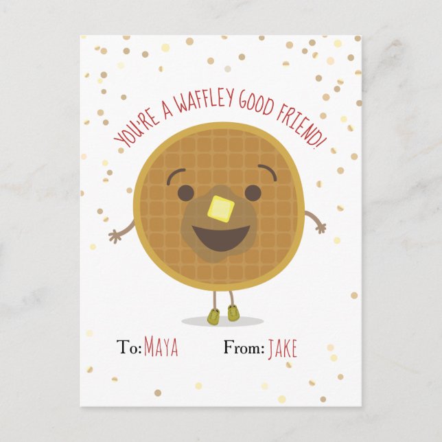 Carte Postale Waffley Good Friend Waffle Valentine Kids (Devant)