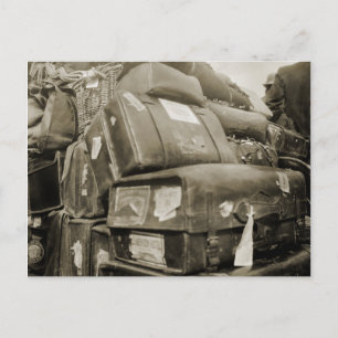 CARTE POSTALE WAGON SUITCASE 1890