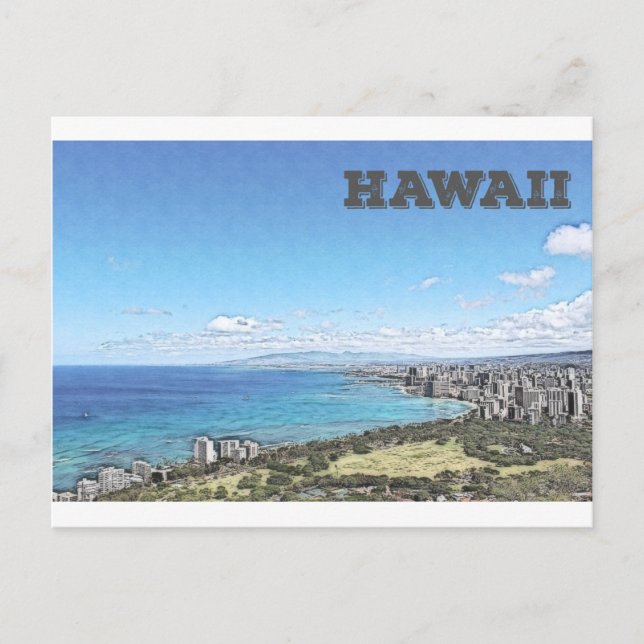 Carte Postale Waikiki, Hawaii (Devant)