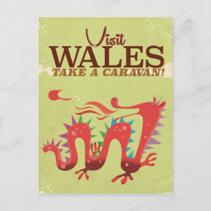 Carte Postale Wales Caravan poster vintage de vacances