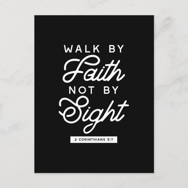 Carte Postale "Walk by Faith" Bible Verse Typography Design II (Devant)