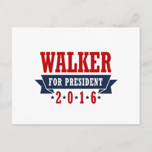Carte Postale Walker Pour Président 2016 Carbone Certifié