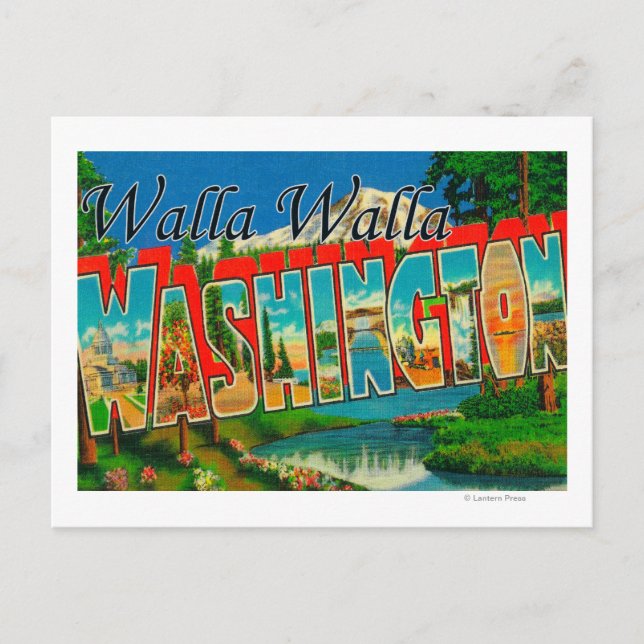 Carte Postale Walla Walla, Washington - Scènes de grandes lettre (Devant)