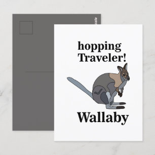 Carte Postale Wallaby Animal qui saute Voyageur Faune Drôle