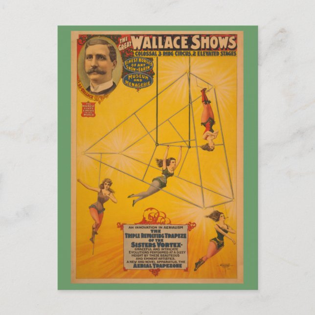 Carte Postale Wallace Montre Triple Revolving Trapeze Poster (Devant)