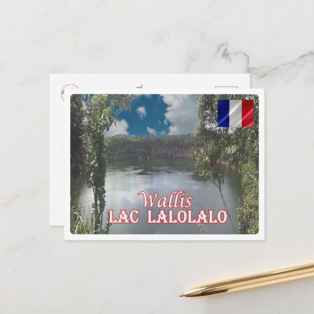 Carte Postale Wallis - Lac Lalolalo - Wallis et Futuna - (Devant/Arrière en situation)