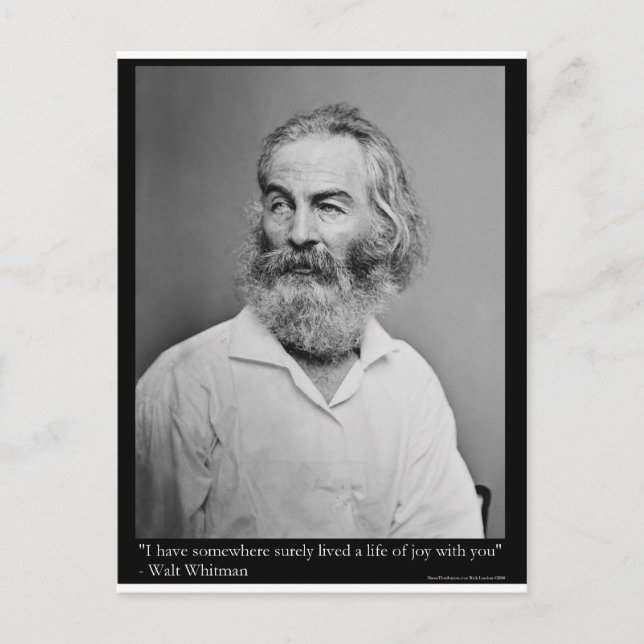 Carte Postale Walt Whitman Joy With You Love Citer des Mugs Tee  (Devant)