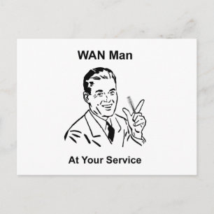 Carte Postale WAN Man À Votre Service Retro Tech