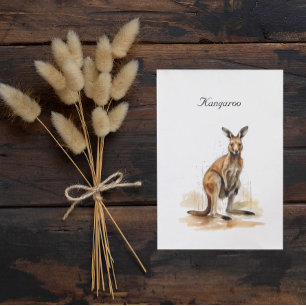 Carte Postale Wanderer extérieur : aquarelle Kangaroo personnali