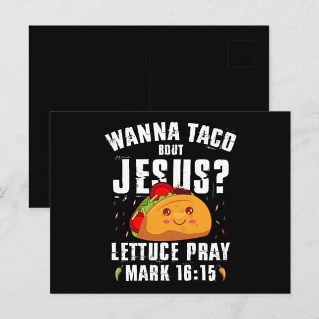 Carte Postale Wanna Taco Bout Jesus Cinco de Mayo Christian (Devant / Derrière)