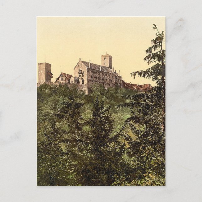 Carte Postale Wartburg, du château d'Eisenach, Thuringe, Allemag (Devant)