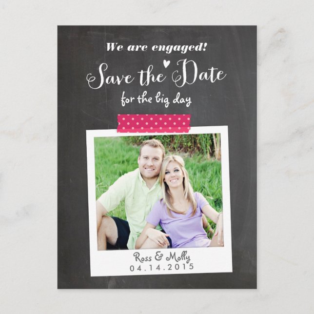 Carte postale Washi Taped Save the Date (Devant)