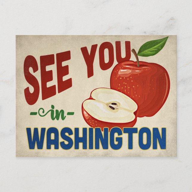 Carte Postale Washington Apple - Vintage voyage (Devant)