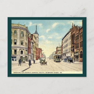 Carte Postale Washington Ave., Newport News, VA Vintage années 1