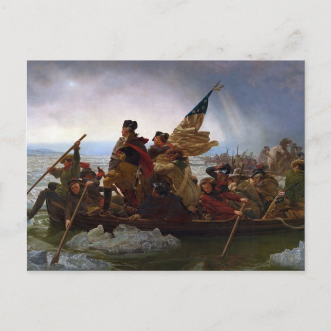 Carte Postale Washington Crossing the Delaware d'Emanuel Leutze (Devant)