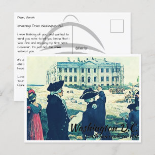 Carte Postale Washington DC Construire la Maison Blanche