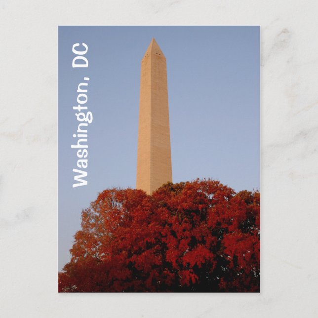 Carte Postale Washington, DC :  Monument de Washington à l'autom (Devant)